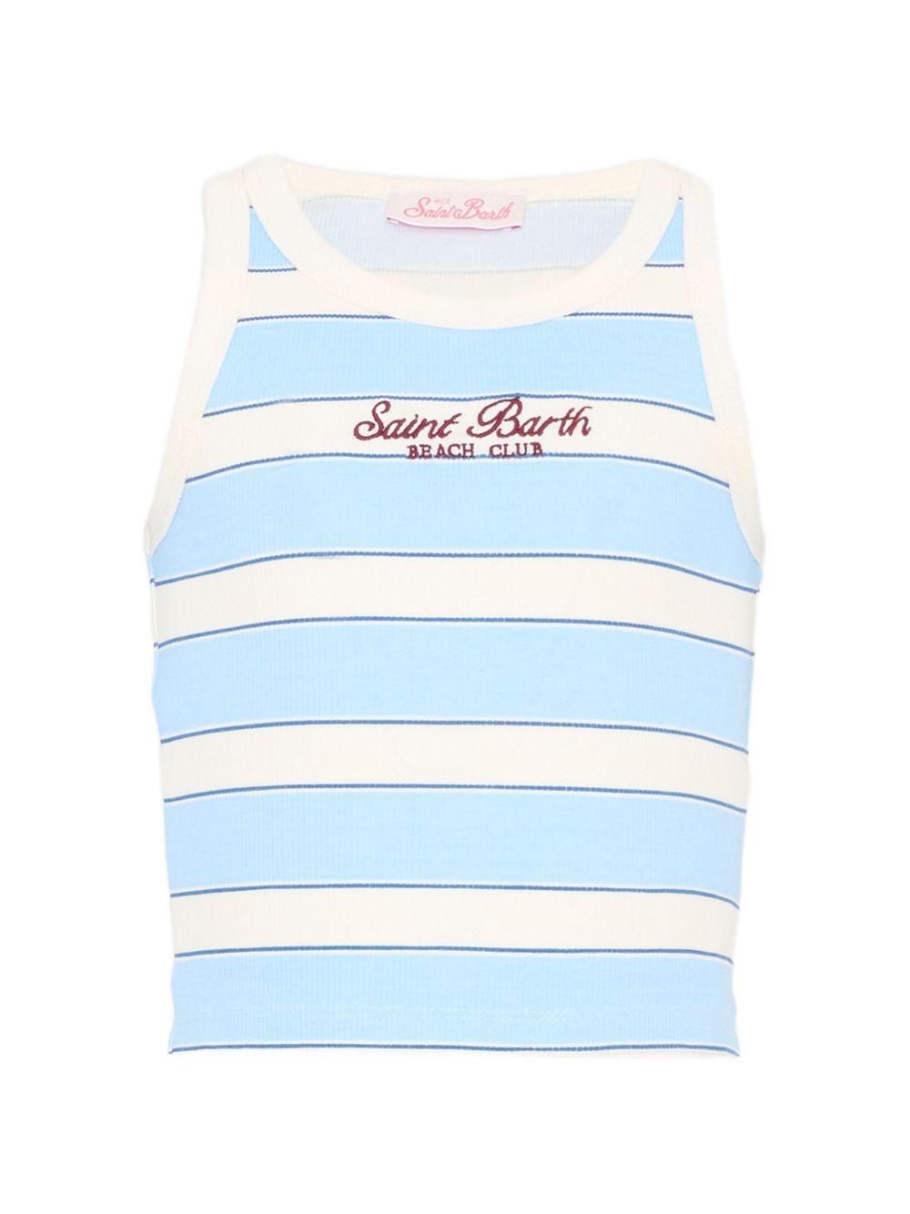 Top a righe per bambina MC2 Saint Barth Kids azzurro con motivo a righe BLUE002 02676L MC2 ST. BARTH KIDS