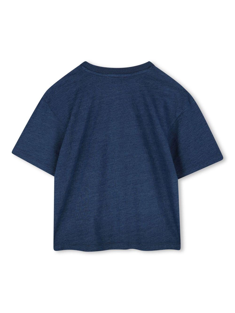 T-shirt con stampa grafica per bambino Marc Jacobs Kids blu con orlo dritto W60453 Z10 THE MARC JACOBS KIDS