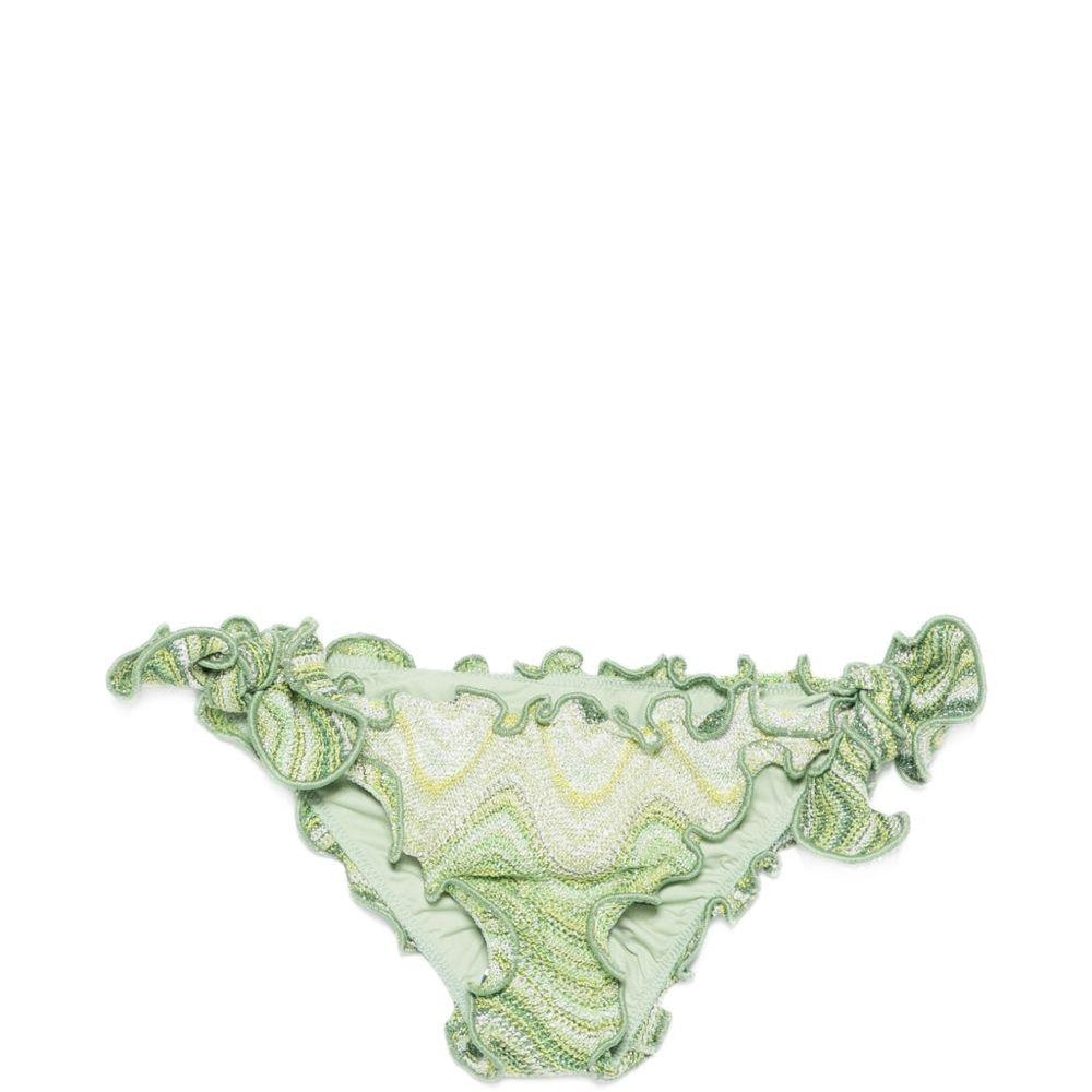 Costume per bambina MC2 Saint Barth Kids verde con bordo arricciato CRIC001 01121L MC2 ST. BARTH KIDS