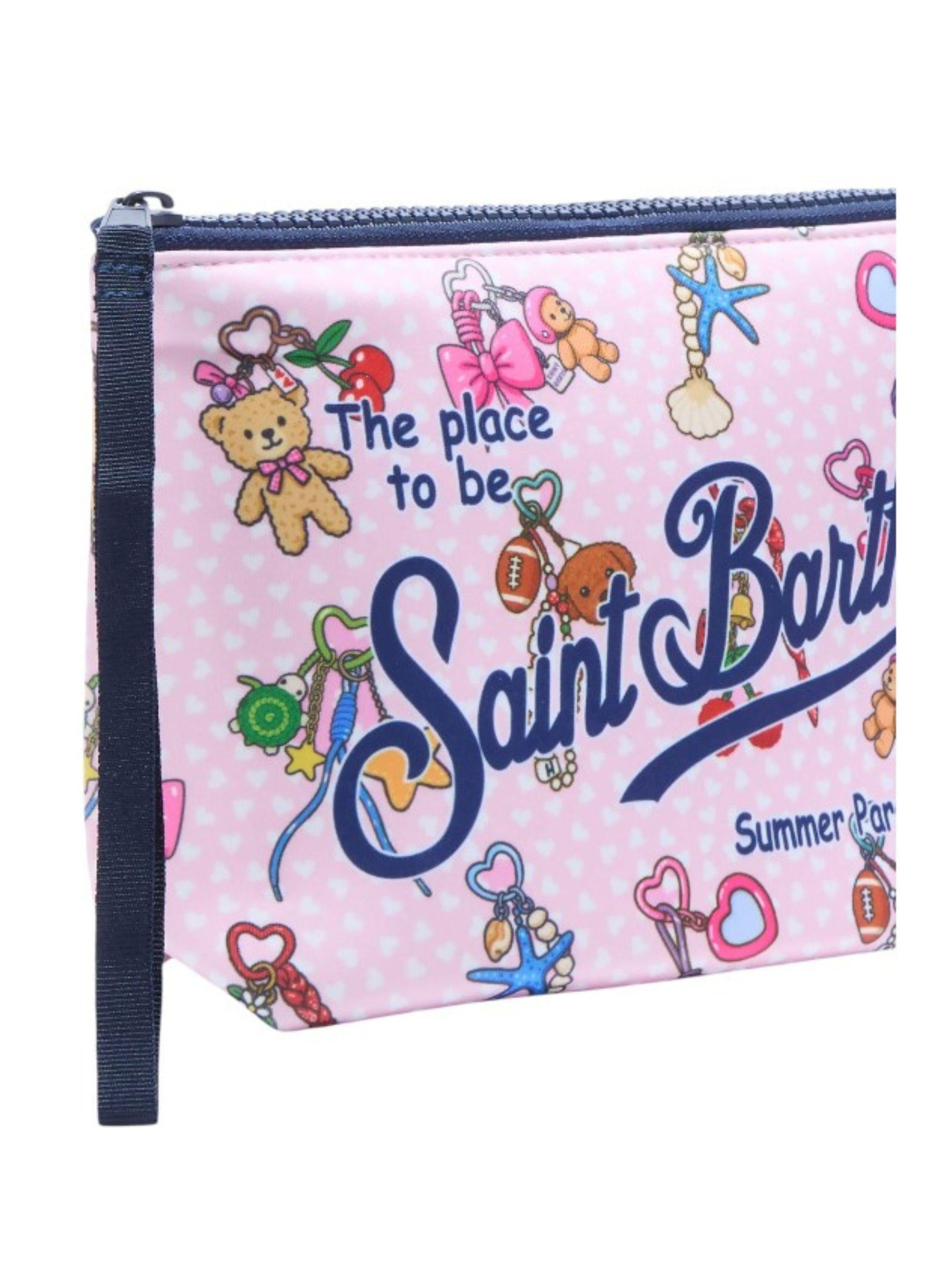 Borsa Aline MC2 Saint Barth rosa con stampa grafica charms ALIN001 00518L MC2 ST. BARTH KIDS