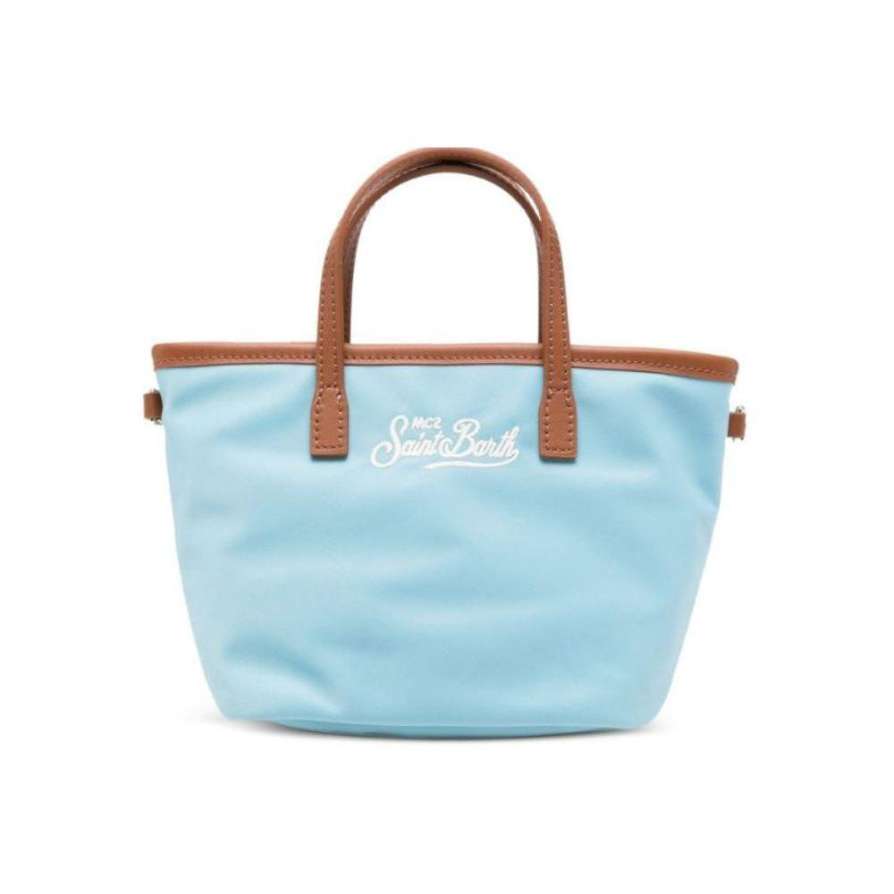 Borsa tote City mini MC2 Saint Barth azzurro con mani in pelle CB0005 01821L MC2 ST. BARTH KIDS