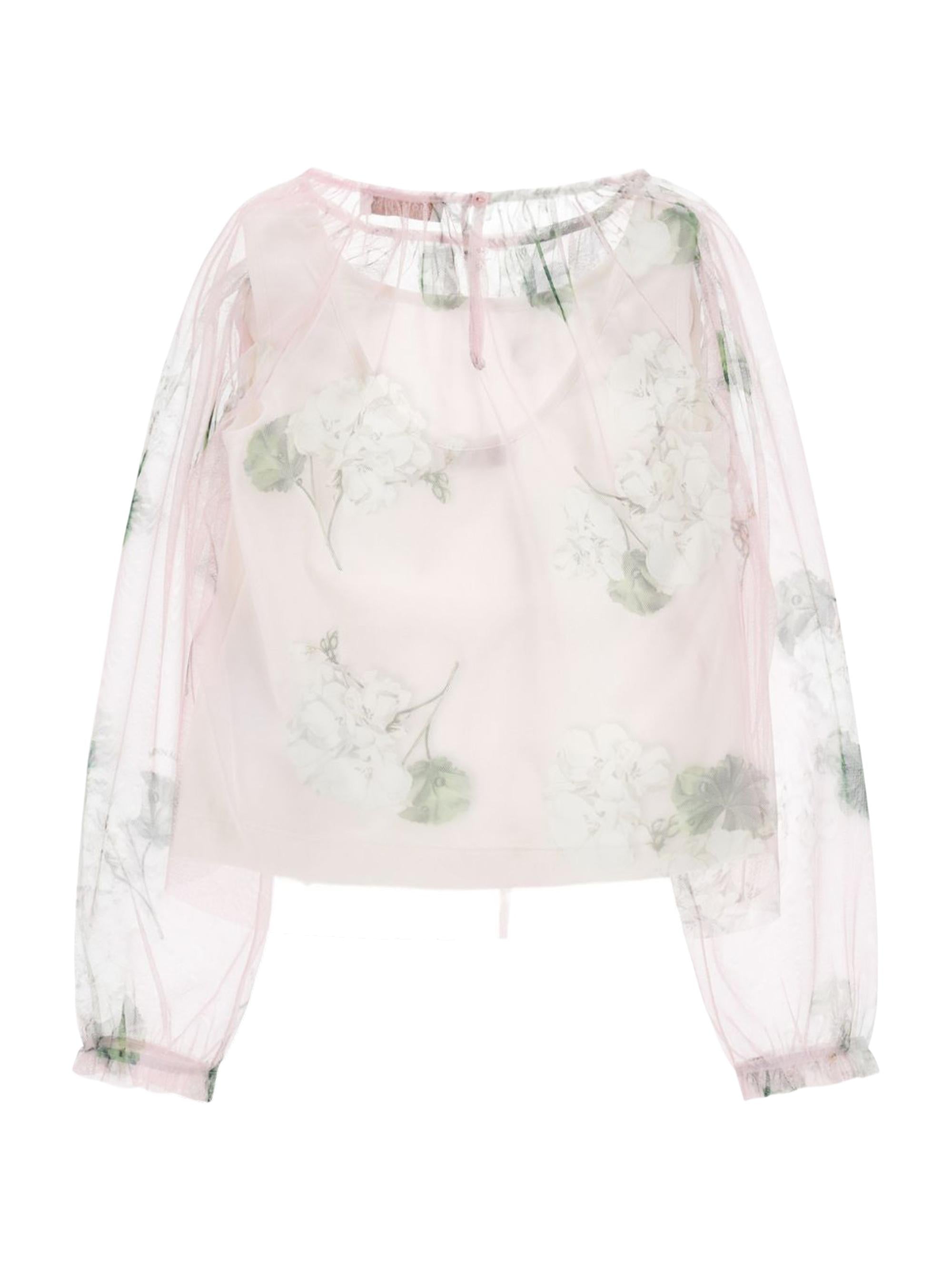 Blusa per bambina Monnalisa rosa chiaro con stampa a fiori 71G308 7657 0091 MONNALISA KIDS