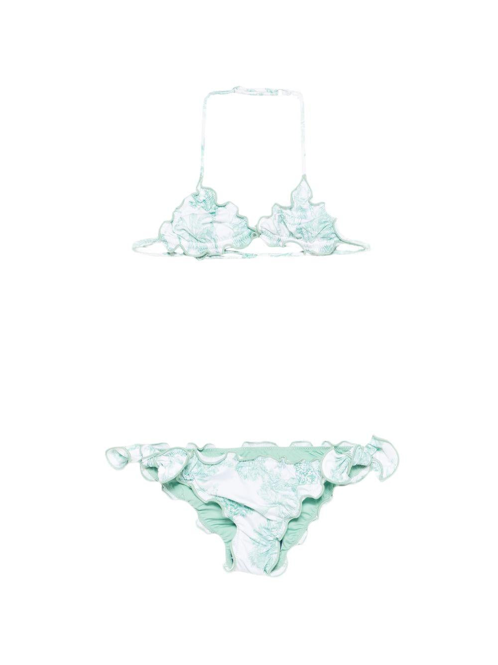 Costume per bambina MC2 Saint Barth Kids verde con stampa floreale CRIS001 00649L MC2 ST. BARTH KIDS