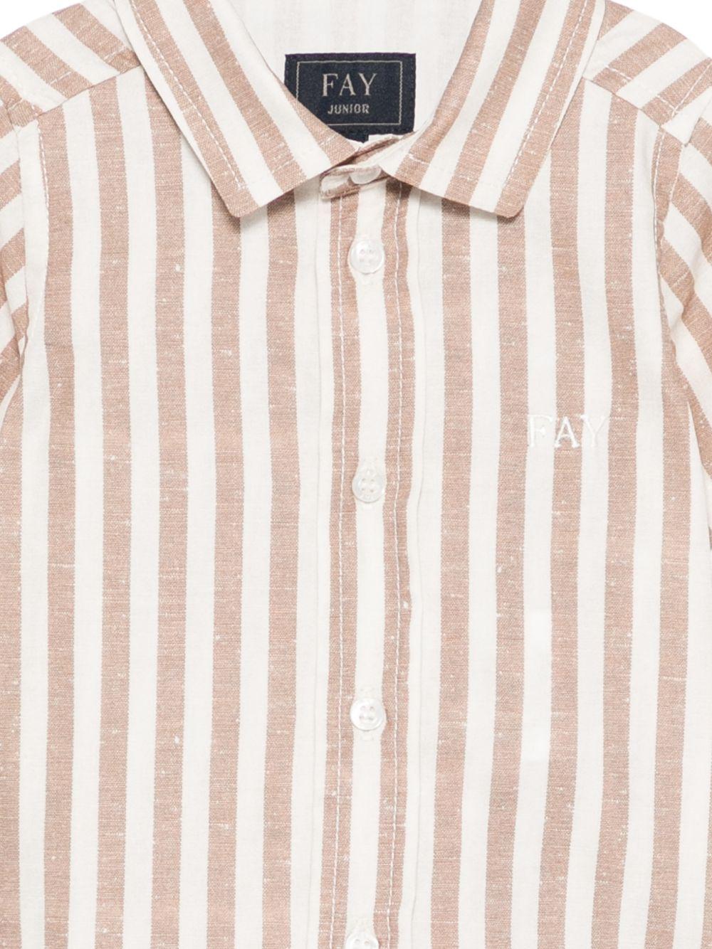 Camicia per neonato Fay Kids beige a righe a maniche corte FY5510 Z3691 101BR FAY KIDS