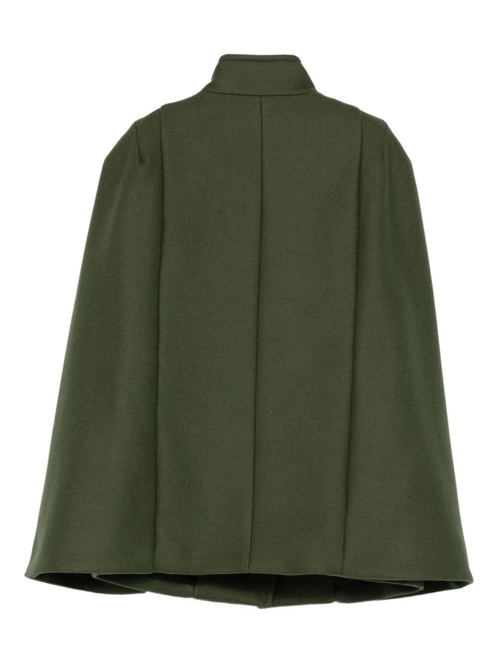 Cappotto a mantella per bambina Balmain Kids verde con collo alto BX2B03 E0169 762OR BALMAIN KIDS