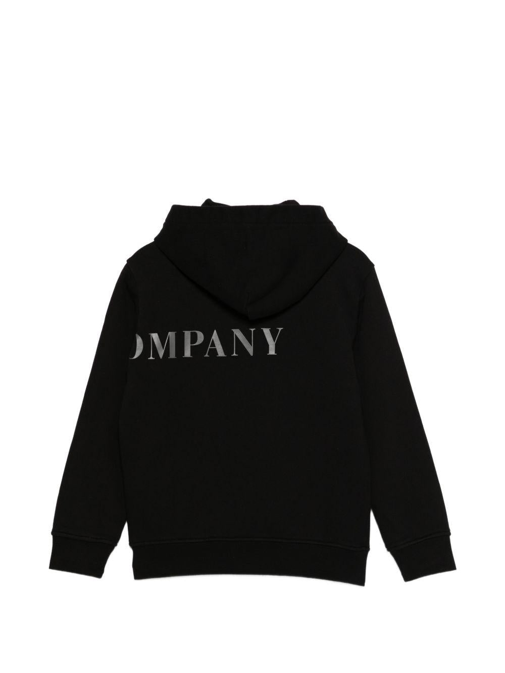 Felpa per bambino C.P. Company Kids nera con logo sul davanti CUF01SLCA69 60100 C.P.COMPANY KIDS