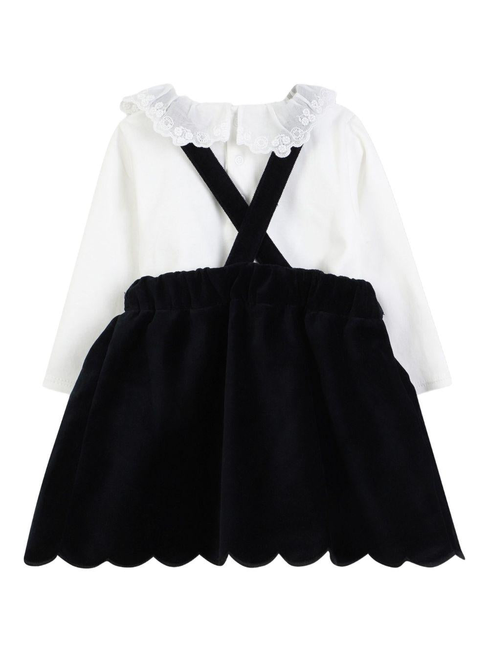 Abito per neonata Chloé Kids blu con colletto arricciato C20716 N68 CHLOE' KIDS