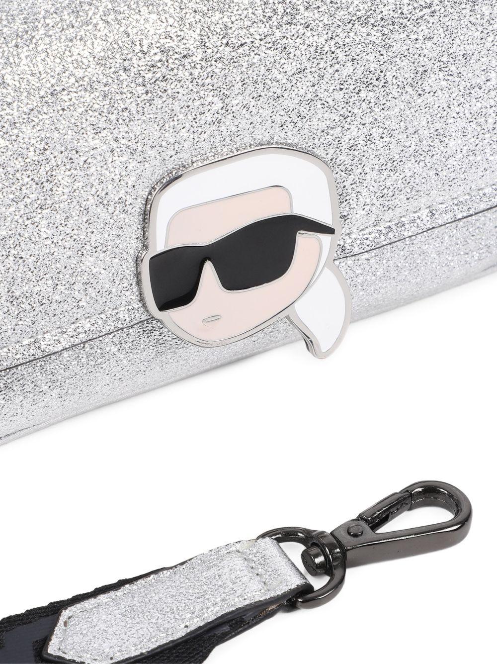 Borsa per bambina Karl Lagerfeld Kids argento con applicazioni glitterate Z31218 016 KARL LAGERFELD KIDS