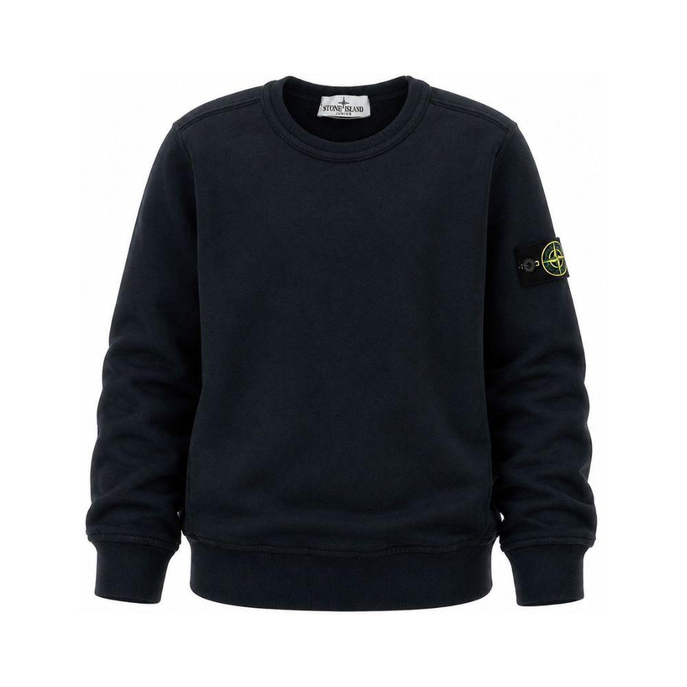 Felpa per bambino Stone Island Kids blu con applicazione sulla manica L2S166100001S0A20 V0020 STONE ISLAND KIDS
