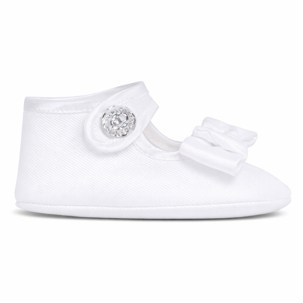 Scarpe per neonata Monnalisa bianche dettaglio con fiocco 73G008 7302 0001 MONNALISA KIDS