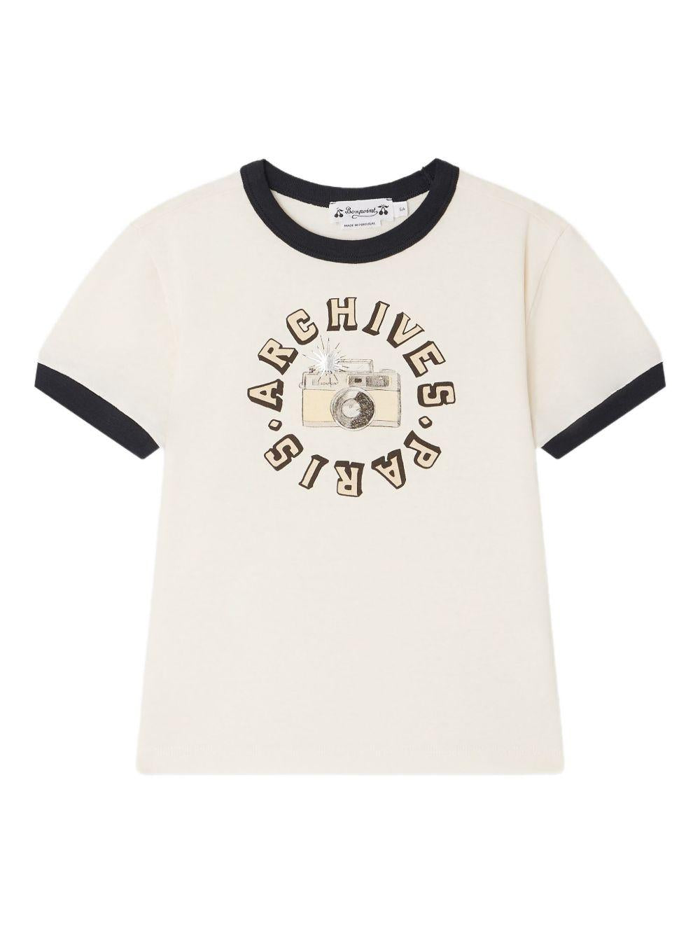 T-shirt per bambino Bonpoint Akiva bianco con stampa sul davanti P05BTSK00001 104 BONPOINT