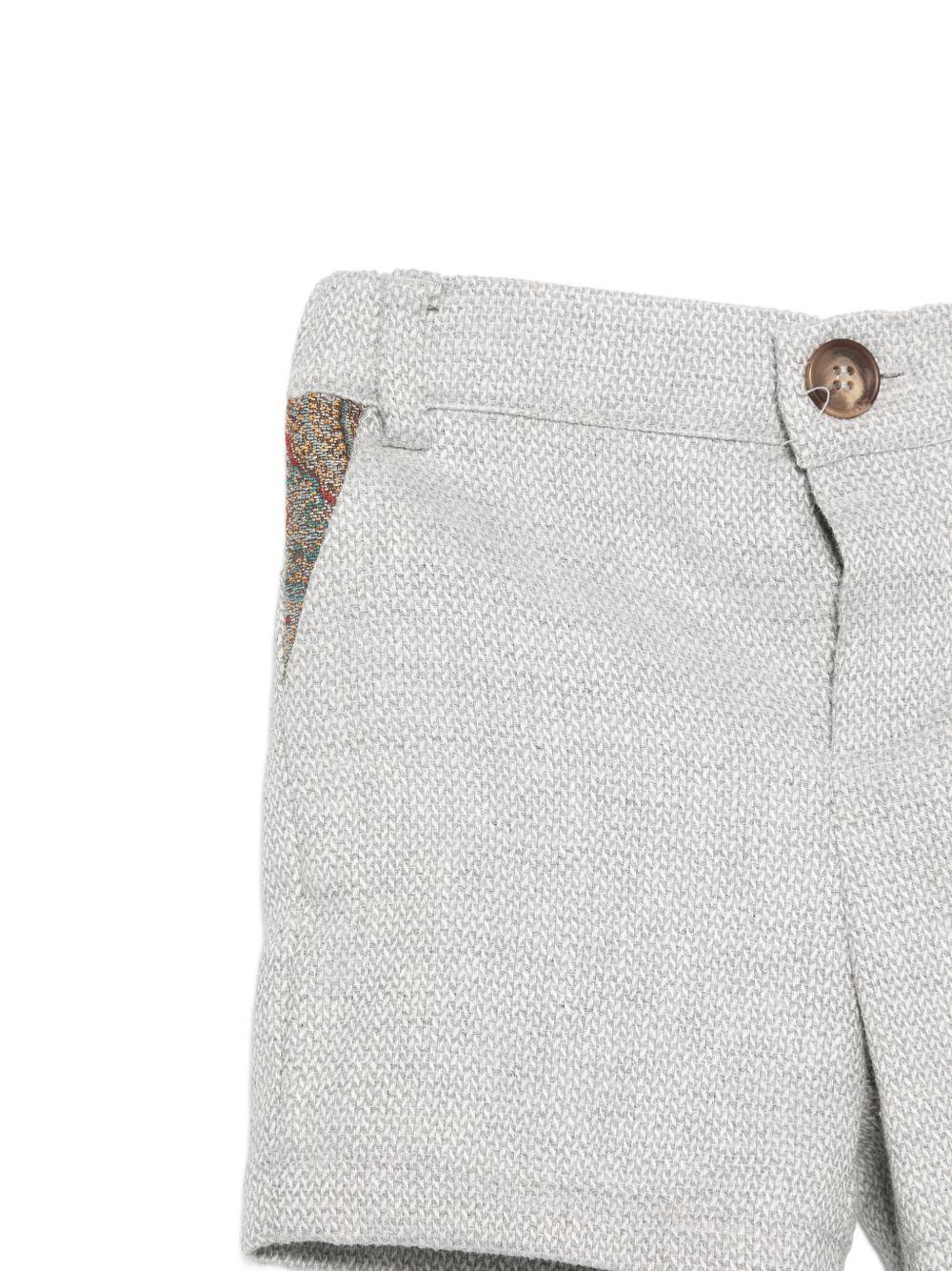 Shorts per neonato Etro Kids grigi con inserti con motivo Paisley GY6519 I0314 956 ETRO KIDS