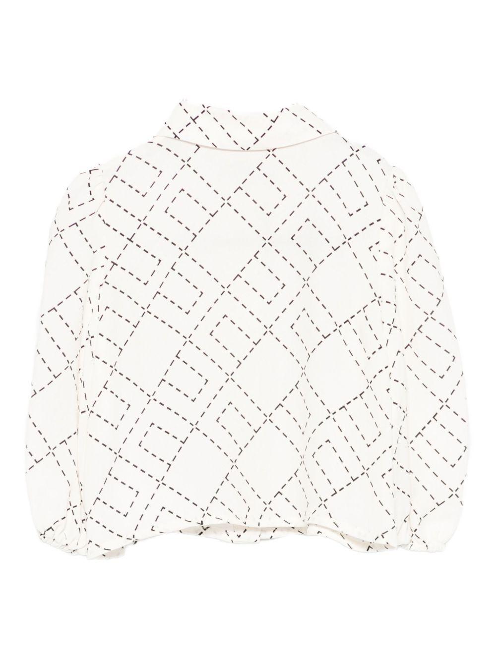 Blusa per neonata Elisabetta Franchi La Mia Bambina bianco con stampa monogramma EGCA0480VI040 0077 ElISABETTA FRANCHI
