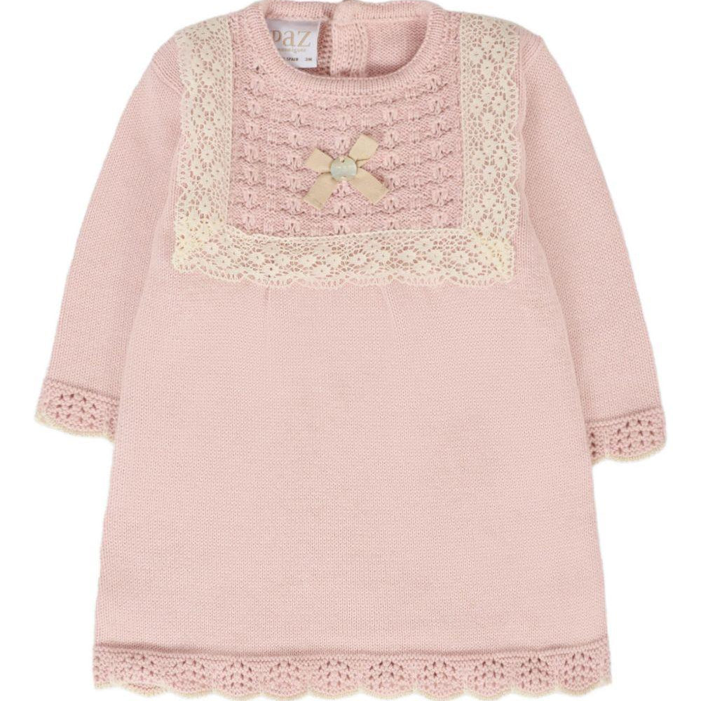 Abito per neonata Paz Rodrìguez rosa con ricamo 004-123112 3273 H94 PaZ RODRIGUEZ
