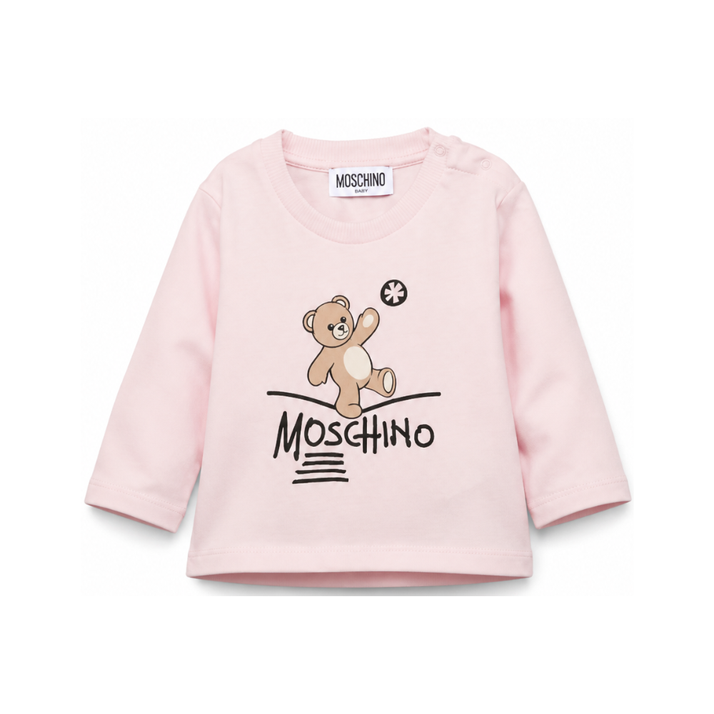 T-shirt per neonata Moschino Kids rosa con motivo Teddy Bear MOO014LAA20 50209 MOSCHINO KIDS
