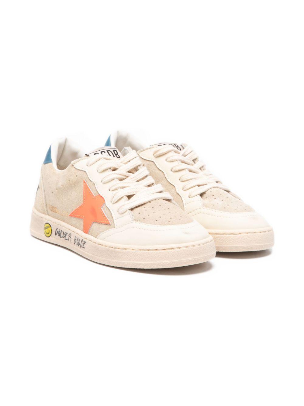 Sneakers Ball Star New per bambini Golden Goose Kids beige con dettaglio stella F00439F008050 15863 GOLDEN GOOSE KIDS