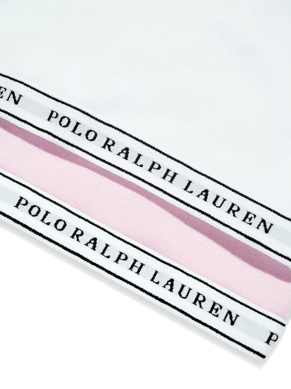 Set di 2 bralette per bambina Polo Ralph Lauren Kids bianco e rosa con banda logo 4P5038 001 Ralph Lauren kids