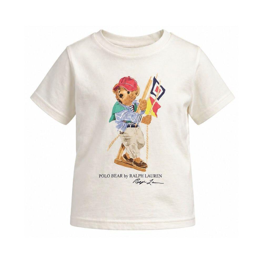 T-shirt per bambino Polo Ralph Lauren Kids bianca con stampa grafica Polo Bear 322A12428 002 Ralph Lauren kids