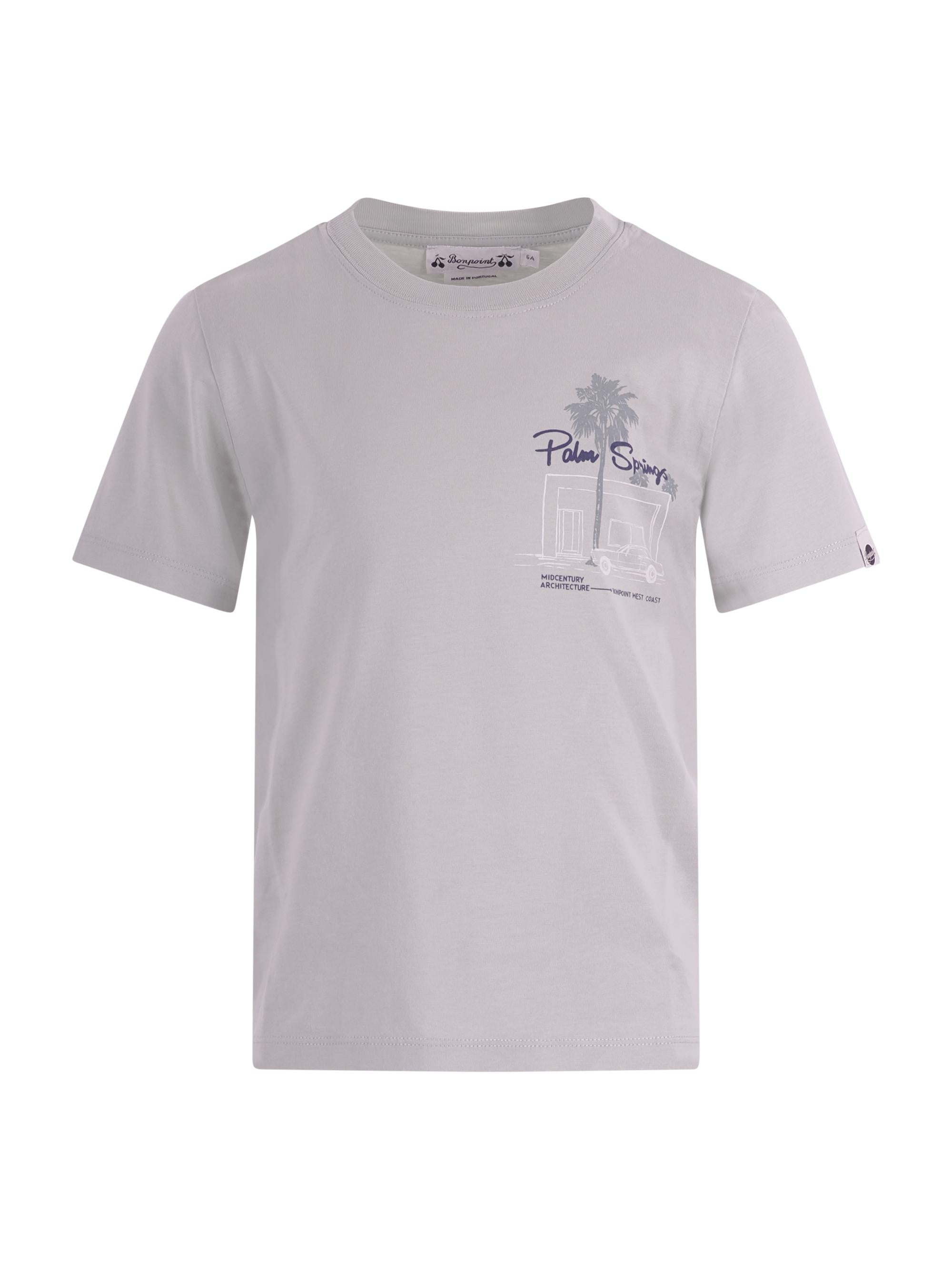 T-shirt per bambino Bonpoint verde con stampa grafica sul davanti C06BTSK00003 141C BONPOINT KIDS