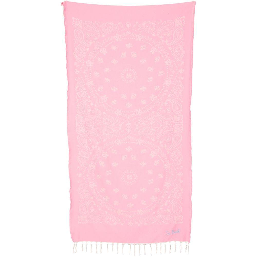 Telo mare per bambina MC2 Saint Barth Kids rosa con stampa grafica FOUT009 02704L MC2 ST. BARTH KIDS