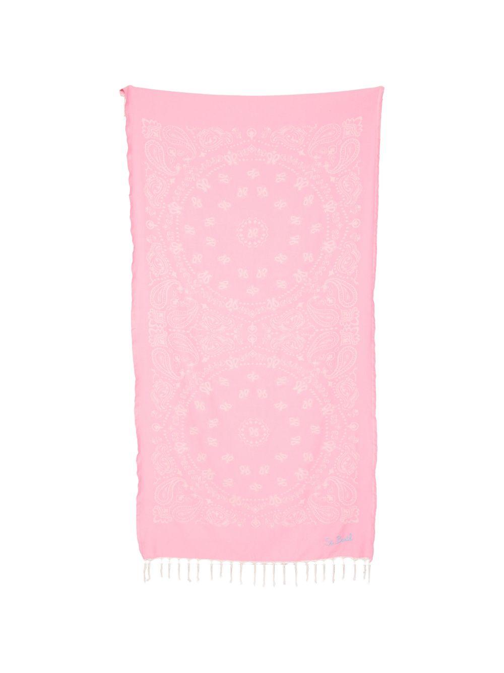 Telo mare per bambina MC2 Saint Barth Kids rosa con stampa grafica FOUT009 02704L MC2 ST. BARTH KIDS