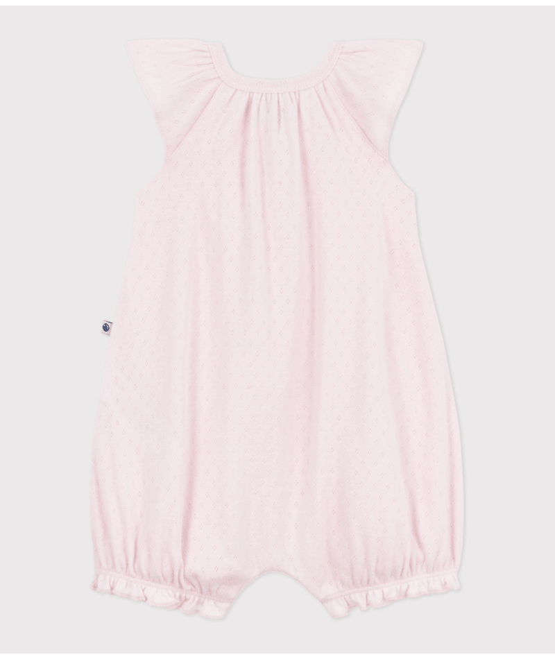 Tutina per neonati Petit Bateau rosa con dettaglio arricciature A0CNI 01 PETIT BATEAU