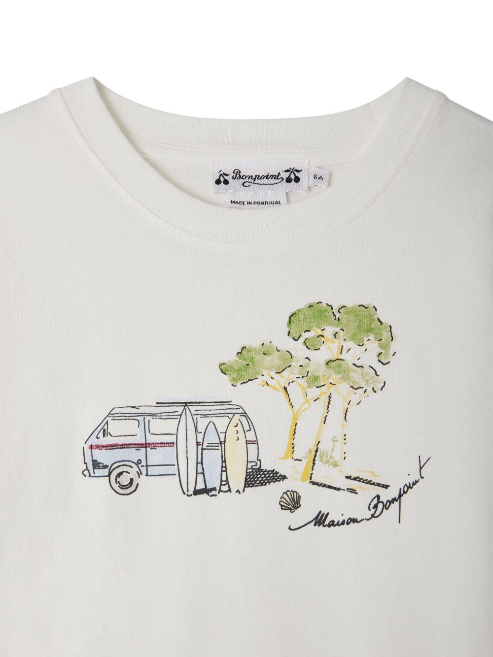 T-shirt Thibald per bambino Bonpoint bianco con orlo dritto S05BTSK00020 102 BONPOINT
