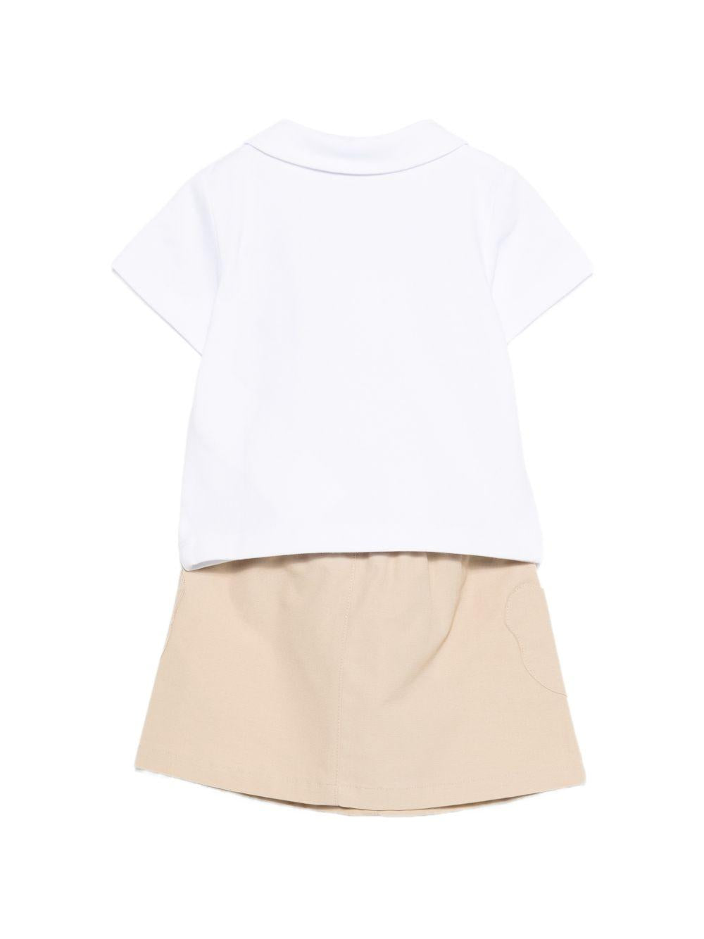 Set t-shirt e gonna per neonata Moschino Kids multicolore con ricamo Teddy MDG01LLLA14 20829 MOSCHINO KIDS