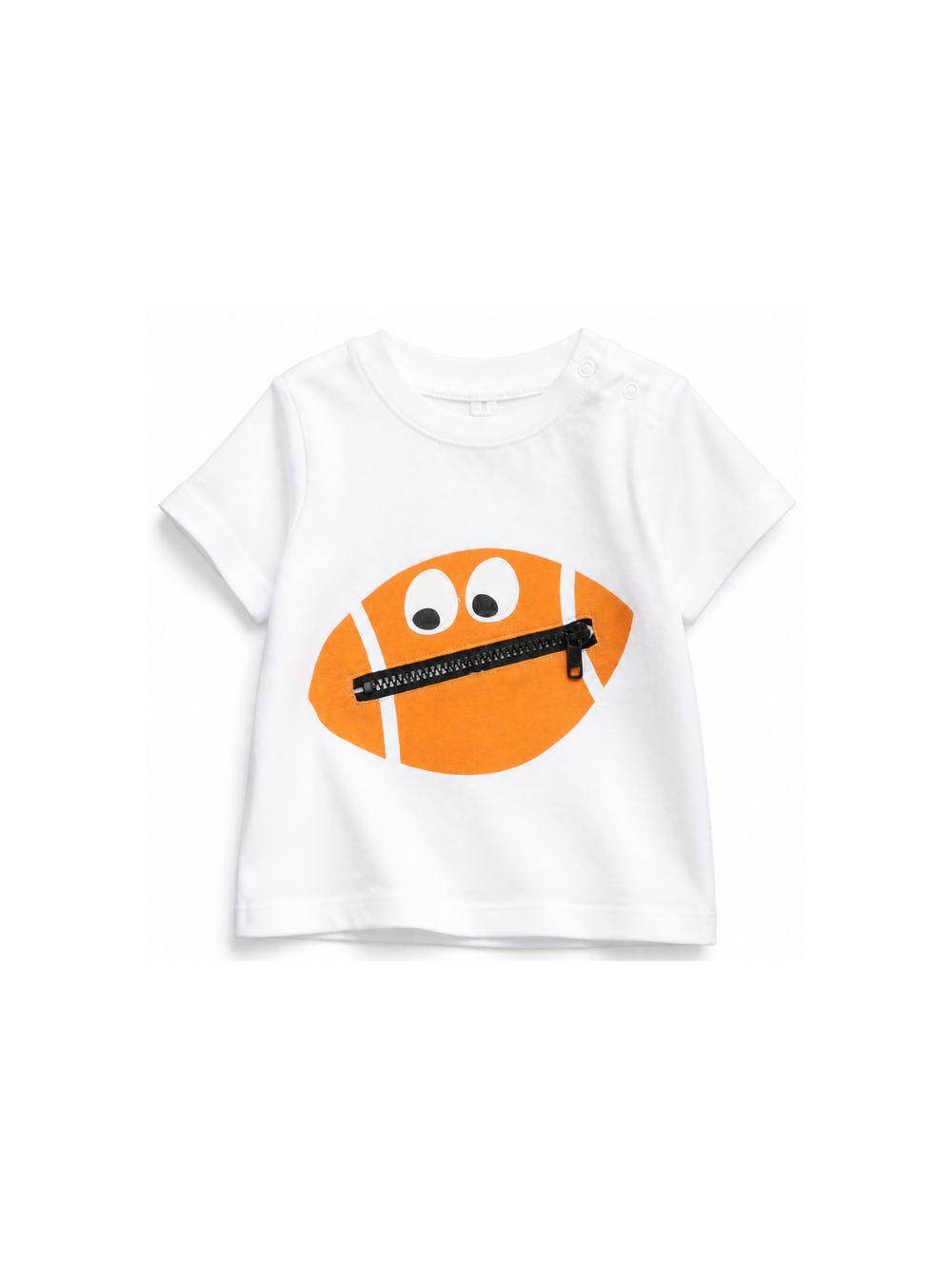 T-shirt per neonato Stella McCartney Kids bianca con stampa palla da rugby TY8640 Z0434 100 STELLA McCARTNEY KIDS