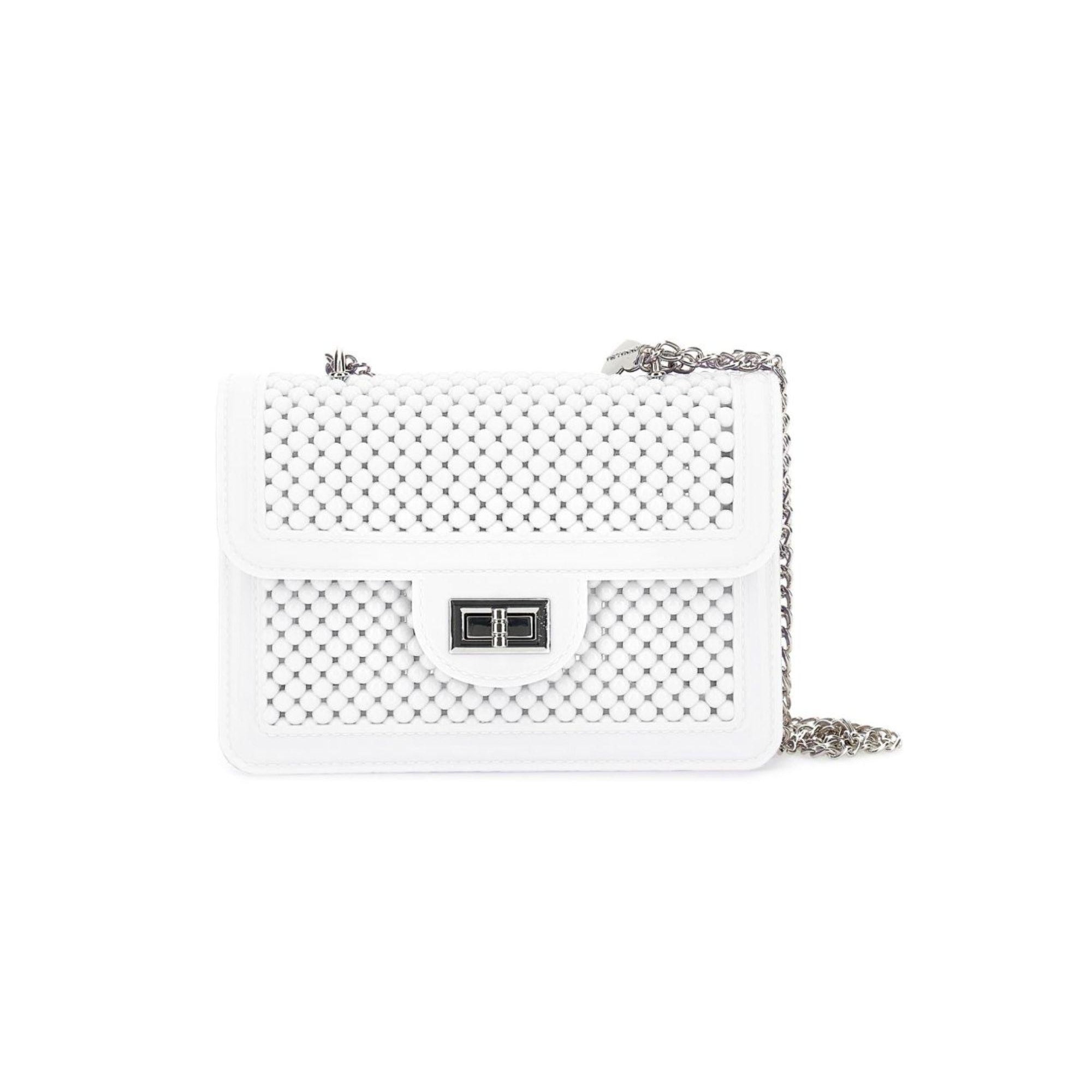 Borsa per bambina Monnalisa bianca con design a perline 17G000 7061 0099 MONNALISA KIDS
