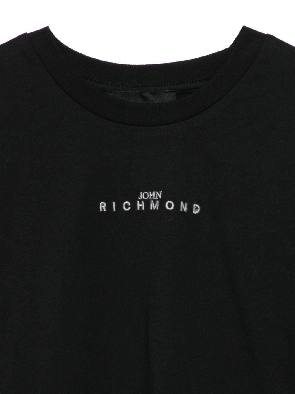 T-shirt per bambino John Richmond Junior nero con stampa sul retro RBA25145TS BLACK JOHN RICHMOND JUNIOR