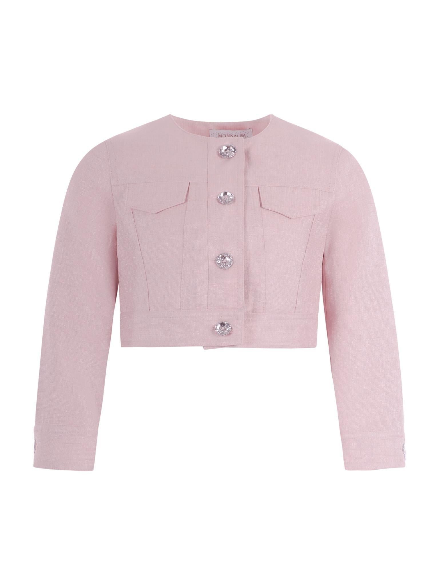 Giacca per bambina Monnalisa rosa con taschino 71G104 7124 0091 MONNALISA KIDS