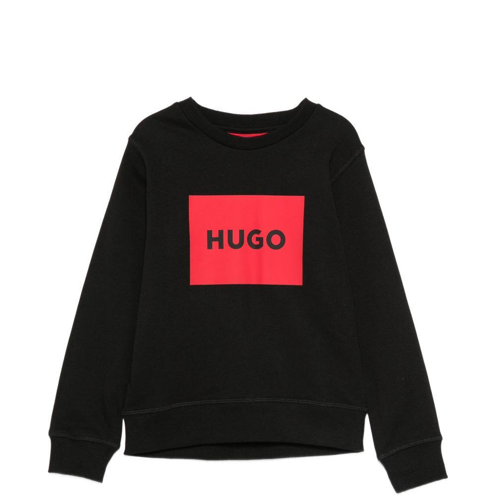 Felpa per bambino Hugo Boss nera con dettaglio logo G01184 09B Hugo KIDS