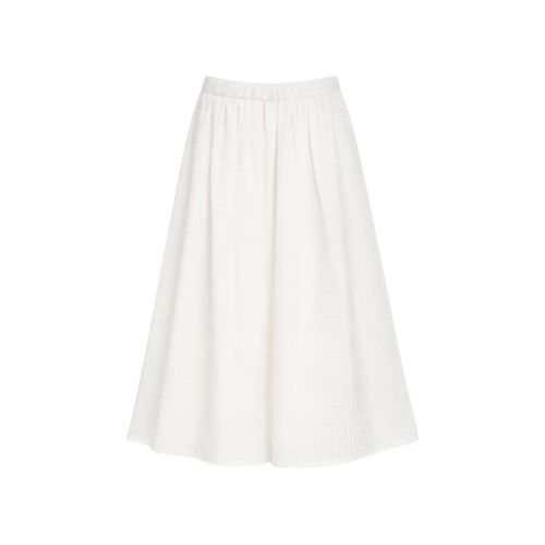 Gonna per bambina Balmain Kids bianca con stampa monogramma all-over BY7A60 S0192 102 BALMAIN KIDS