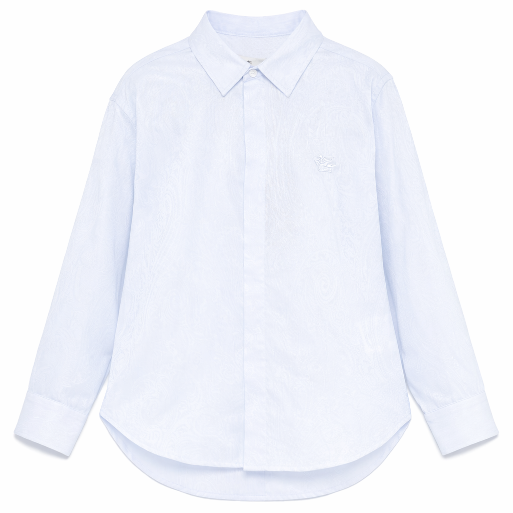 Camicia per bambino Etro Kids azzurra con effetto jacquard GW5P10 P0472 600 ETRO KIDS