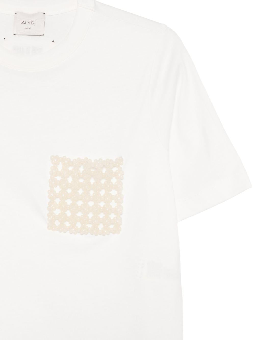T-shirt per donna Alysi bianca con taschino 116427 P6055 LT ALYSI