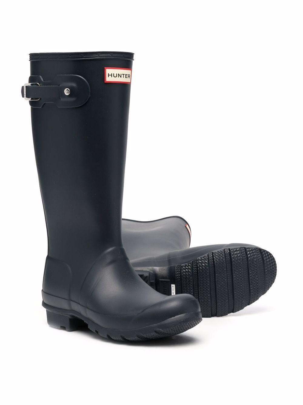 Stivali di gomma Original Wellington per bambini Hunter Kids blu con dettaglio fibbia HFRJ0017252 HGR HUNTER