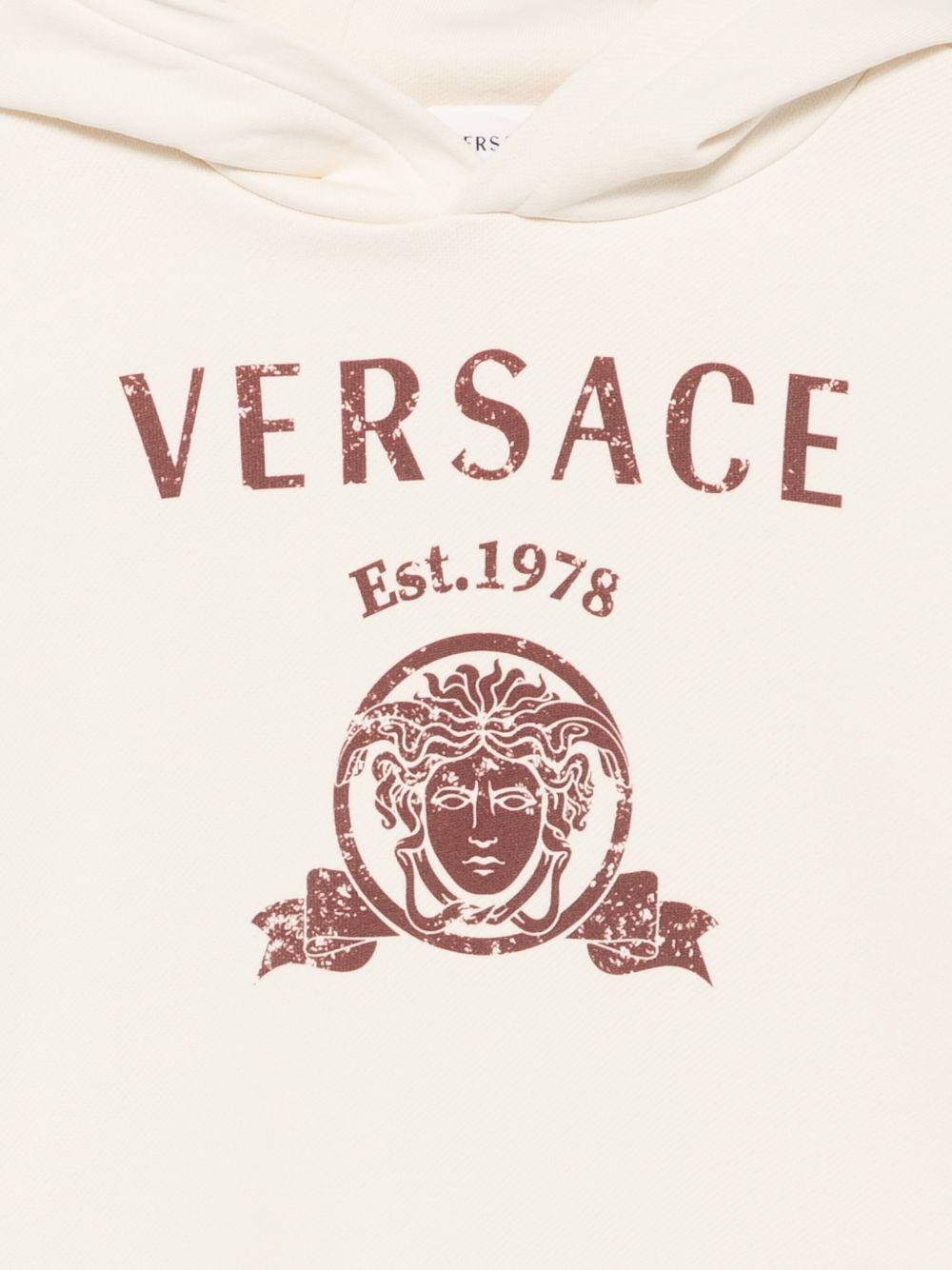 Felpa per bambino Versace Kids beige con stampa grafica 10249501A18126 2YE00 VERSACE KIDS