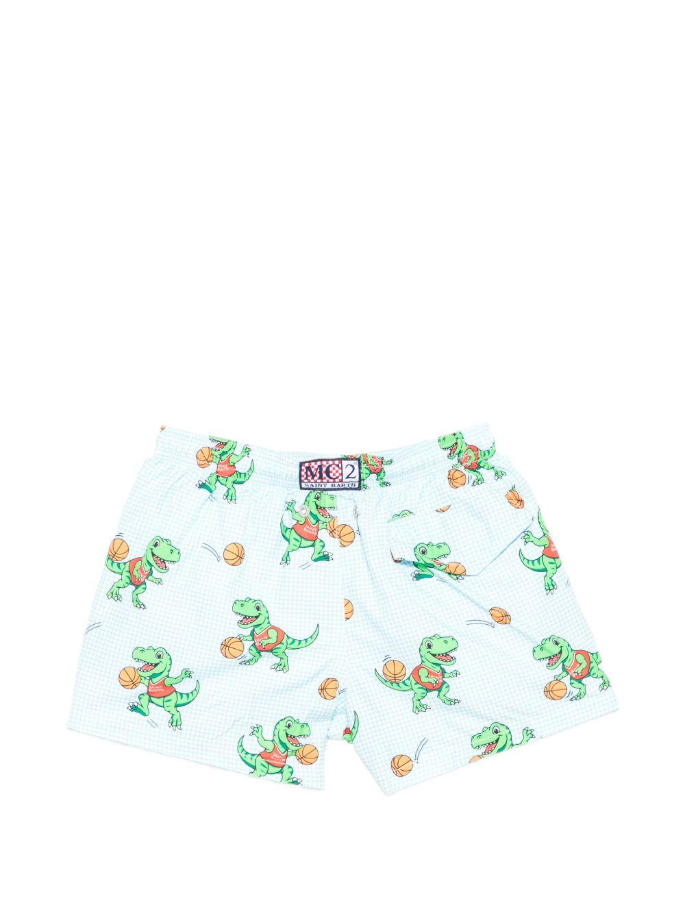 Costume per bambino MC2 Saint Barth Kids azzurro con motivo dinosauri JEA0004 02027L MC2 ST. BARTH KIDS