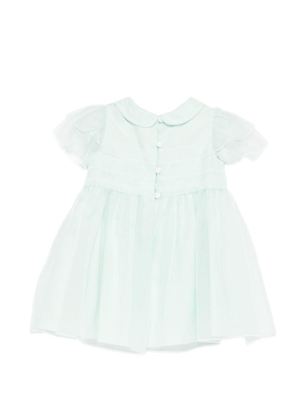 Abito per neonata Emporio Armani Kids verde con colletto alla Peter Pan EG000546 AF21205 U9044 EMPORIO ARMANI KIDS
