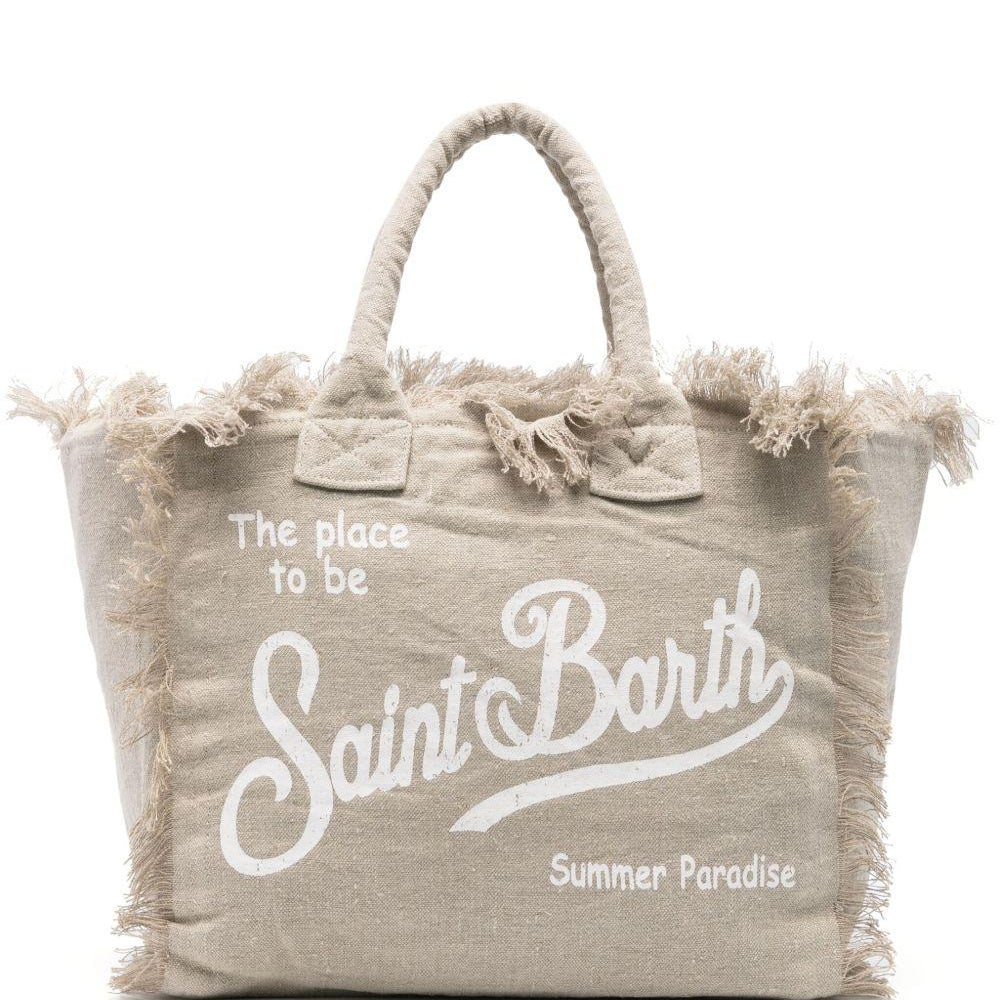 Borsa tote Vanity MC2 Saint Barth beige con stampa logo VANI022 01139L MC2 ST. BARTH