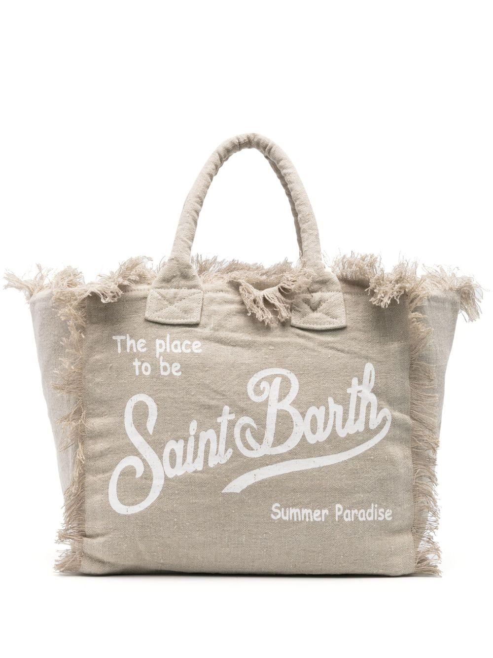 Borsa tote Vanity MC2 Saint Barth beige con stampa logo VANI022 01139L MC2 ST. BARTH