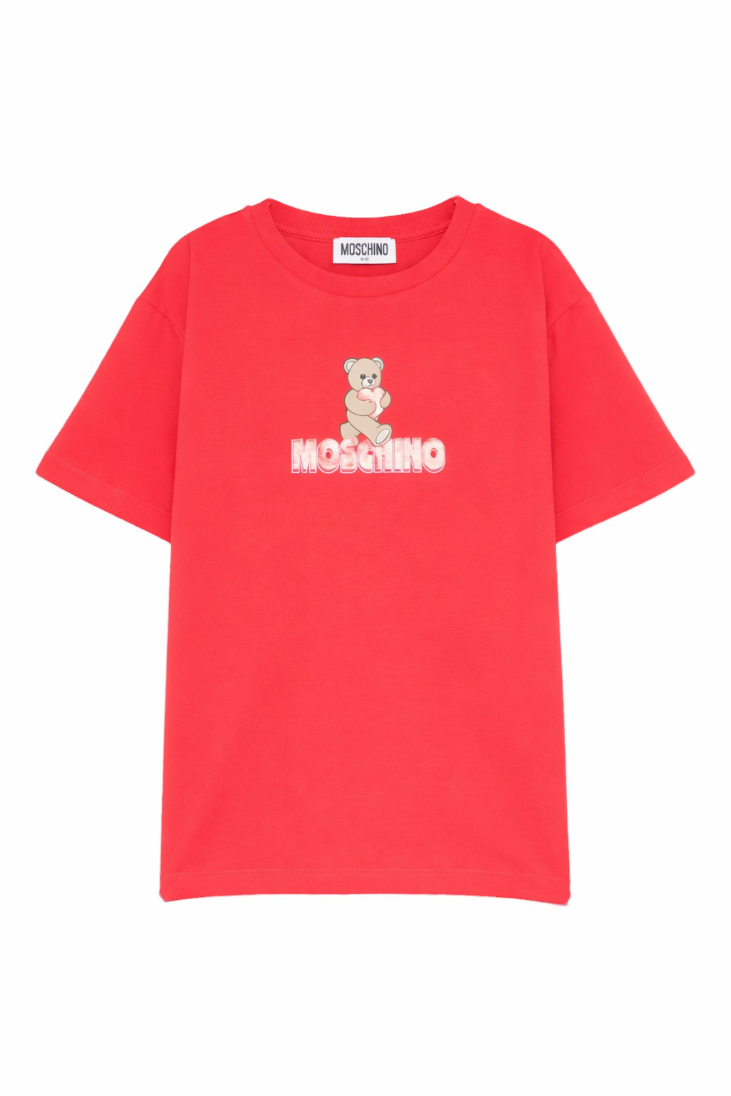 T-shirt per bambina Moschino Kids rosso con stampa Teddy Bear HDM074LBA00 50109 MOSCHINO KIDS