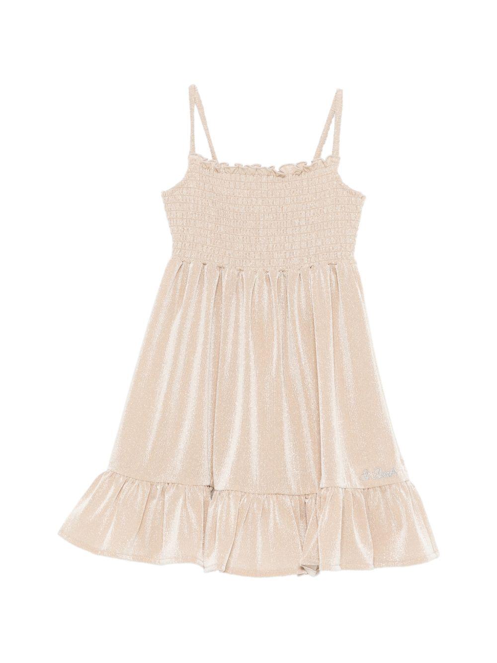 Abito per bambina MC2 Saint Barth Kids beige con orlo elasticizzato MKI0001 00075L MC2 ST. BARTH KIDS
