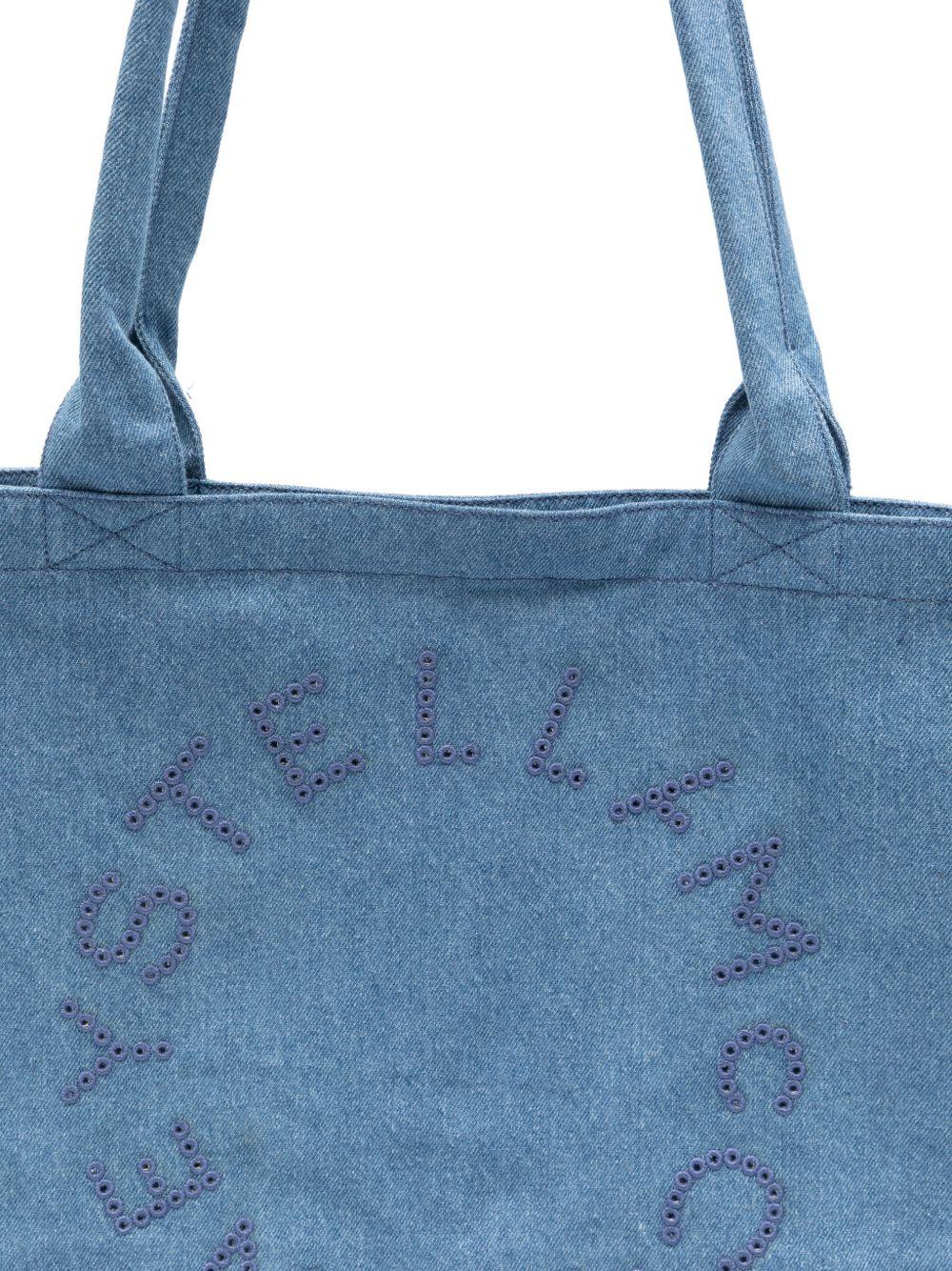Borsa tote per bambina Stella McCartney Kids denim con logo sul davanti TY0A98 Z3618 600 STELLA McCARTNEY KIDS