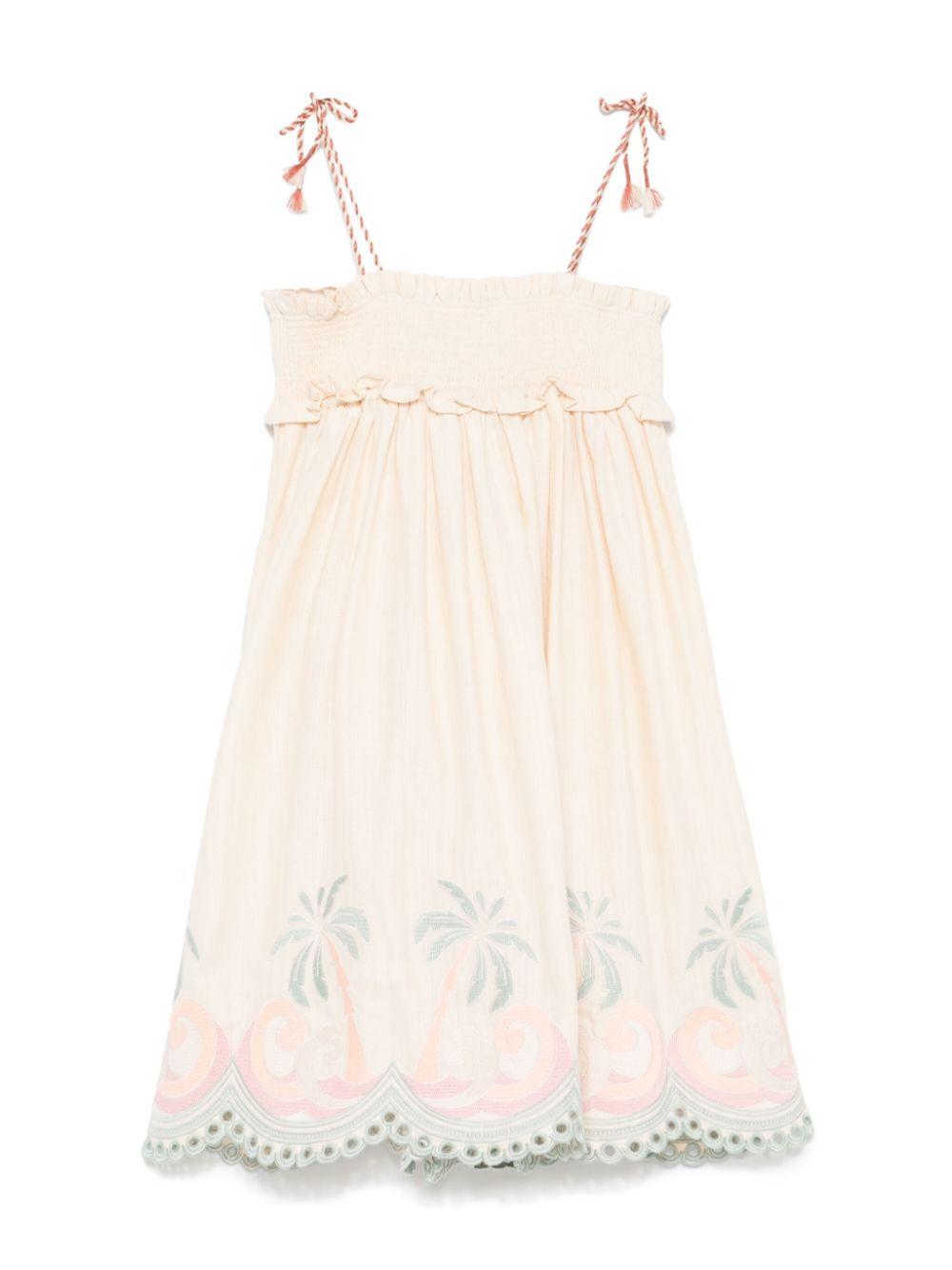 Abito per bambina ZIMMERMANN Kids Tallow beige con dettaglio ruches 0894DR S253 ZIMMERMANN KIDS
