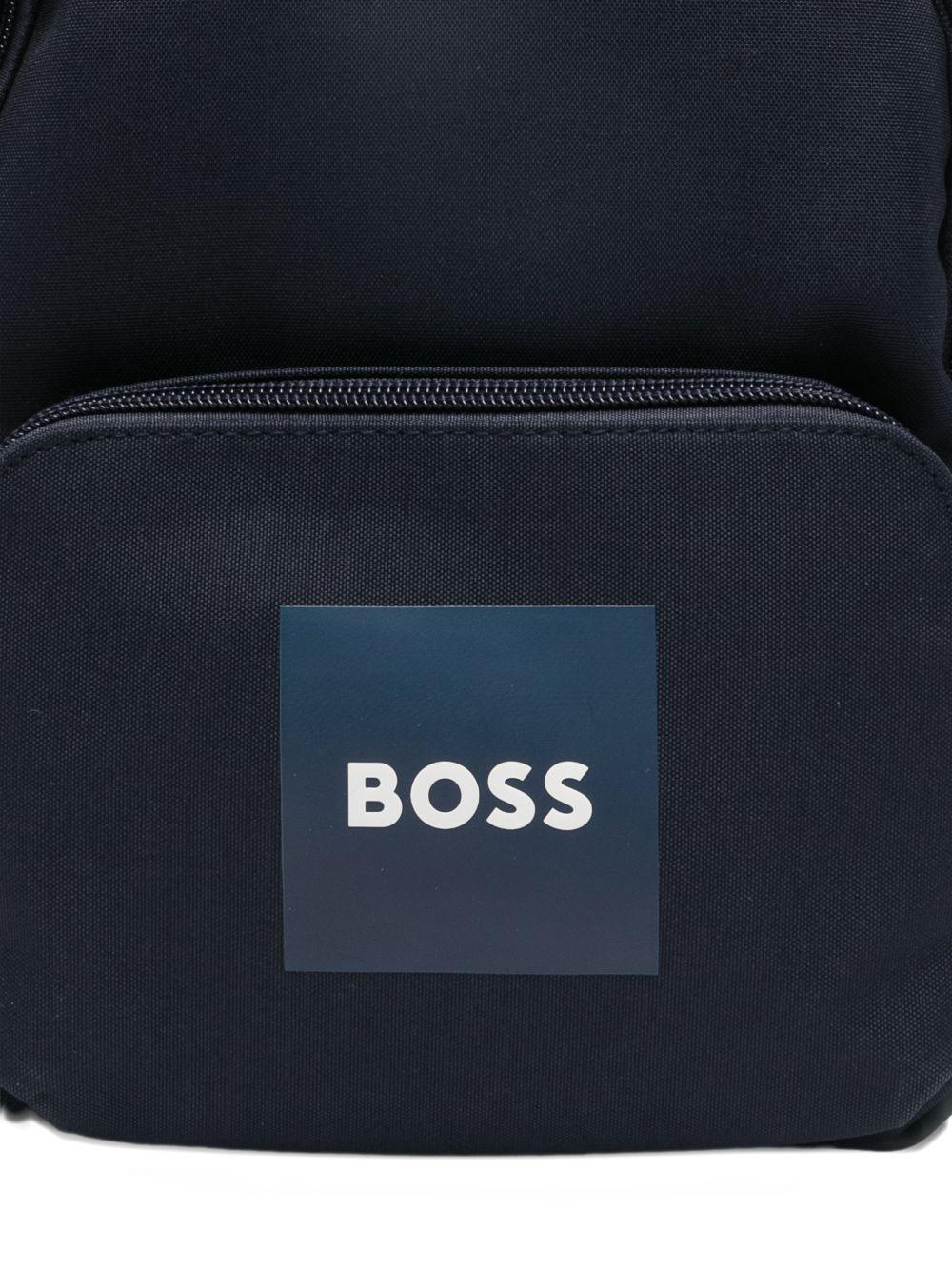 Zaino per bambino BOSS Kids blu con tasca con zip sul davanti J53139 849 BOSS KIDS