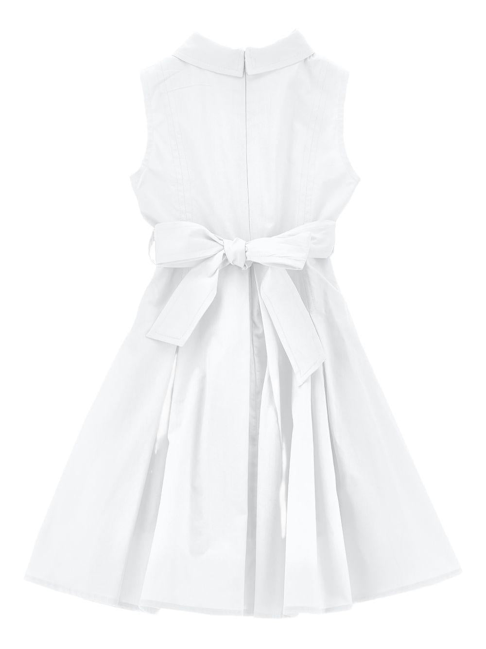 Abito per bambina Monnalisa bianco con dettaglio con fiocco 17G901 7116 0099 MONNALISA KIDS