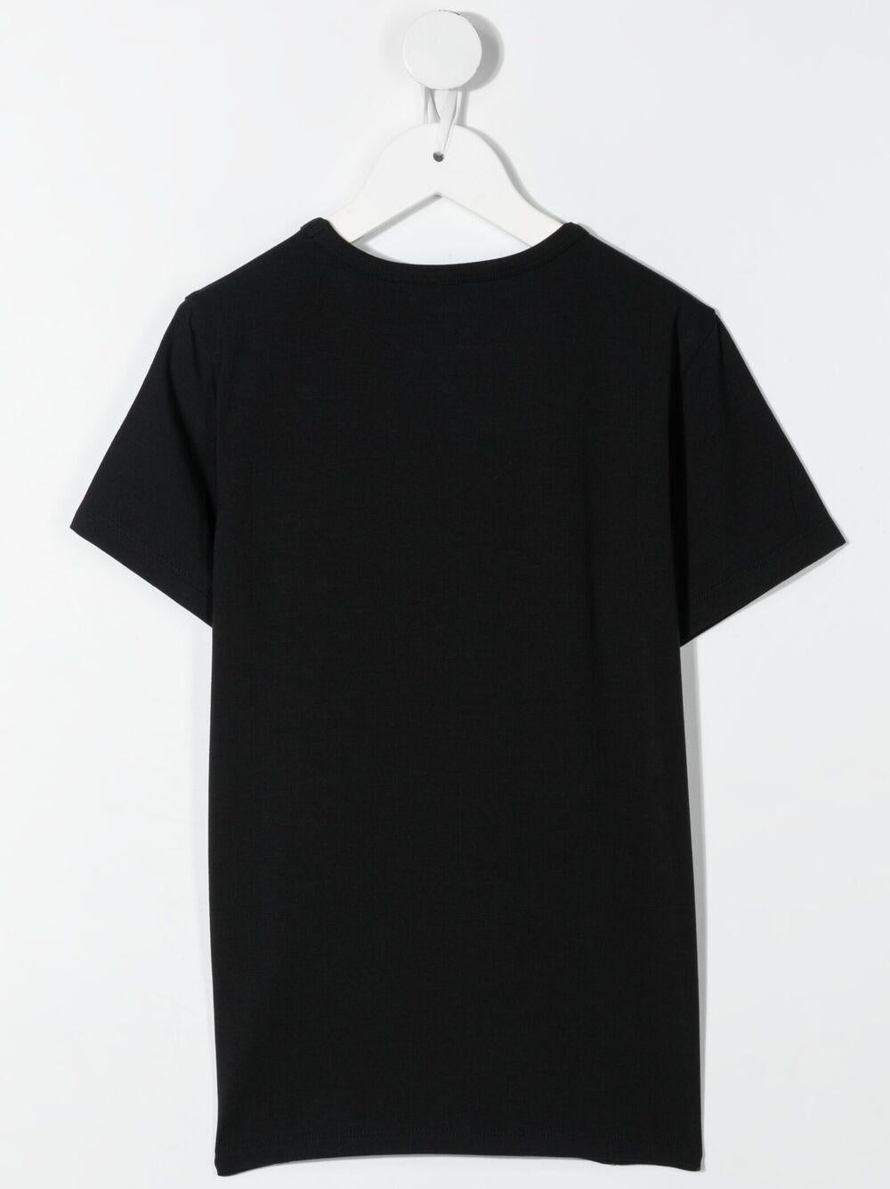T-shirt a girocollo per bambino Mini Rodini nero con orlo dritto 1000000199 BLACK MINI RODINI KIDS