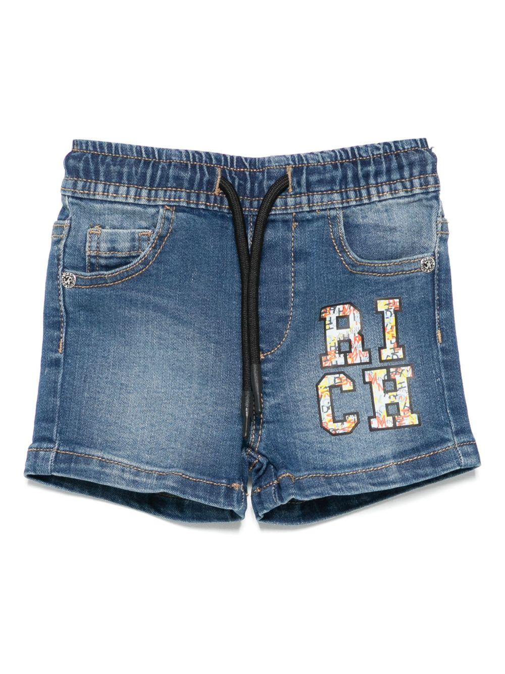 Bermuda per neonato John Richmond Junior in denim con logo RIP25048BE DENIM BLUE MEDIUM JOHN RICHMOND KIDS